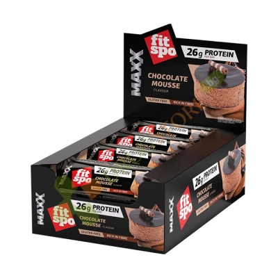ПРОТЕИНОВ БАР МАКС ШОКО МУС 75 г 12 броя / FITSPO PROTEIN BAR MAXX CHOCOLATE MOUSSE