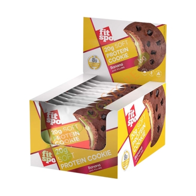 ПРОТЕИНОВА БИСКВИТА БАНАН 70 г 10 броя / FITSPO SOFT PROTEIN COOKIE BANANA