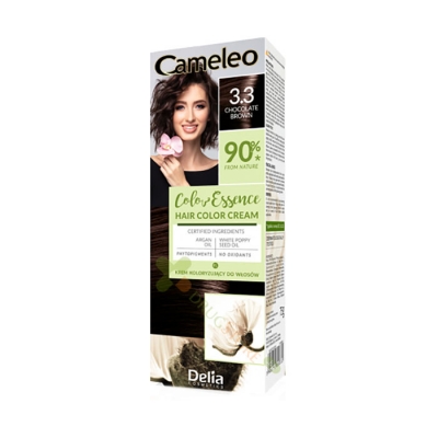 ДЕЛИА КАМЕЛЕО КЪНА ЗА КОСА 3.3 ШОКОЛАДОВО КАФЯВА 75 г / DELIA COZMETICS CAMELEO HERBAL COLORING CREAM HENNA NO 3.3 CHOCOLATE BROWN