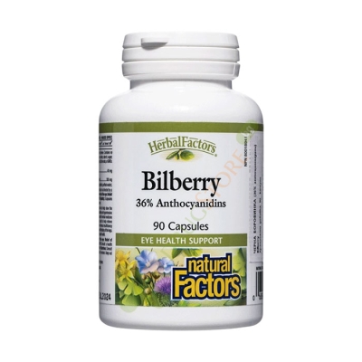 НАТУРАЛ ФАКТОРС ЧЕРНА БОРОВИНКА капсули 90 броя / NATURAL FACTORS BILBERRY
