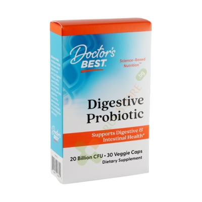 ДОКТОР'С БЕСТ ПРОБИОТИК 20 МИЛИАРДА капсули 30 броя / DOCTOR'S BEST DIGESTIVE PROBIOTIC 20 BILLION