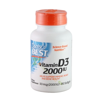 ДОКТОР'С БЕСТ ВИТАМИН D3 гел капсули 2000 IU 180 броя / DOCTOR'S BEST VITAMIN D3 2000 IU