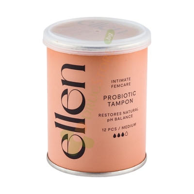 ЕЛЛЕН ДАМСКИ ТАМПОНИ ПРОБИОТИЧНИ МЕДИУМ 12 броя / ELLEN PROBIOTIC TAMPON MEDIUM