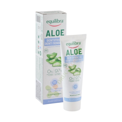 ЕКВИЛИБРА АЛОЕ ВЕРА ГЕЛ - ПАСТА ЗА ЧУВСТВИТЕЛНИ ЗЪБИ 75 мл / EQUILIBRA ALOE DENTIFRICIO DENTI SENSIBILI