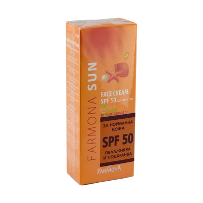 ФАРМОНА СЪН СЛЪНЦЕЗАЩИТЕН КРЕМ ЗА ЛИЦЕ С МАКАДАМИЯ СЪС SPF50 50 мл / FARMONA SUN FACE CREAM WITH MACADAMIA OIL SPF50