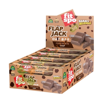 ФЛАП ДЖАК ШОКО ЧИП 80 г 12 броя / FITSPO FLAP JACK OAT BAR CHOCOLATE CHIP