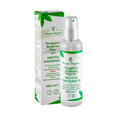 ФЛОРА ФАРМА НАТУРАЛНА ФЛОРАЛНА ВОДА ОТ МЕНТА ПИПЕРИТА 200 мл / FLORA PHARMA NATURAL FLORAL WATER FROM MENTHA PIPERITA