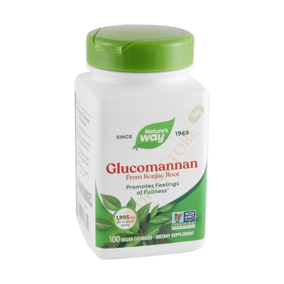 ГЛЮКОМАНАН КАРТОФЕНА ПАЛМА капсули 665 мг 100 броя /  NATURE'S WAY GLUCOMANNAN KONJAC ROOT