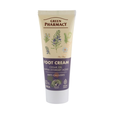 КРЕМ ЗА КРАКА С АЛФА - ХИДРОКСИ КИСЕЛИНА И КЕДРОВО МАСЛО ПРИ МАЗОЛИ 75 мл / GREEN PHARMACY FOOT CREAM