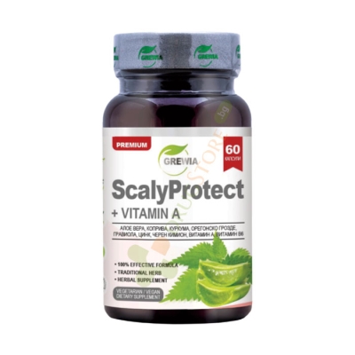 ГРЕВИЯ СКАЛИ ПРОТЕКТ + ВИТАМИН A капсули * 60 / GREWIA SCALY PROTECT + VITAMIN A