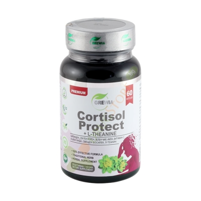 ГРЕВИЯ КОРТИЗОЛ ПРОТЕКТ + L-ТЕАНИН капсули 60 броя / GREWIA CORTISOL PROTECT + L-THEANINE