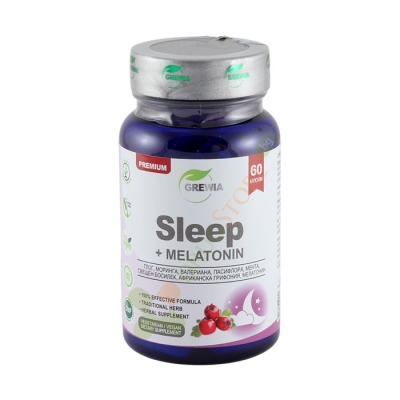 ГРЕВИЯ СЛИЙП + МЕЛАТОНИН капсули 60 броя / GREWIA SLEEP + MELATONIN