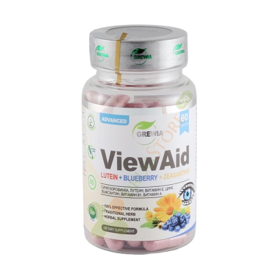 ГРЕВИЯ ВИО ЕИД - ЛУТЕИН + БОРОВИНКА + ЗЕАКСАНТИН капсули 60 броя / GREWIA VIEW AID - LUTEIN + BLUEBERRY + ZEAXANTHIN