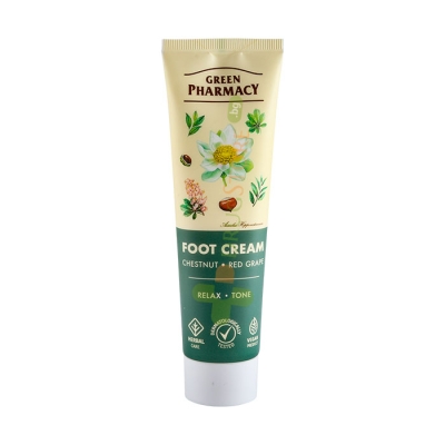 КРЕМ ЗА ИЗМОРЕНИ КРАКА С ДИВ КЕСТЕН И ЛОЗОВИ ЛИСТА 100 мл / GREEN PHARMACY FOOT CREAM PROVIDING RELAXATION FOR TIRED LEGS