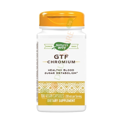 GTF ХРОМ капсули 200 мкг 100 броя / NATURE'S WAY GTF CHROMIUM