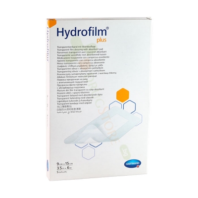 ХАРТМАН ПРЕВРЪЗКА ХИДРОФИЛМ ПЛЮС 9 см / 15 см 5 броя / HARTMANN HYDROFILM PLUS ADHESIVE FILM DRESSING