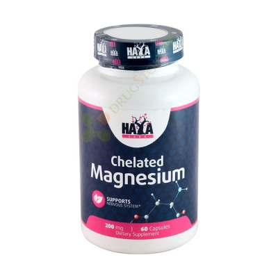 ХАЯ ЛАБС ХЕЛАТИРАН МАГНЕЗИЙ капсули 200 мг 60 броя / HAYA LABS CHELATED MAGNESIUM