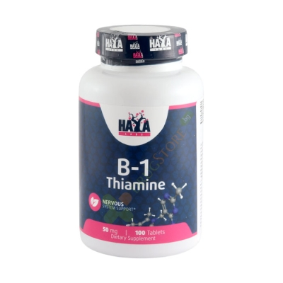 ХАЯ ЛАБС ВИТАМИН B1 ТИАМИН таблетки 50 мг 100 броя / HAYA LABS VITAMIN B1 THIAMINE