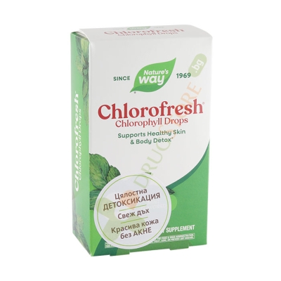 ХЛОРОФРЕШ капки БЕЗ АЛКОХОЛ 59 мл / NATURE'S WAY CHLOROFRESH DROPS WITHOUT ALCOHOL