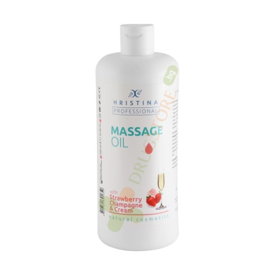 ПРОФЕСИОНАЛНО МАСАЖНО ОЛИО С ЯГОДА, ШАМПАНСКО И СМЕТАНА 500 мл / HRISTINA PROFESSIONAL MASSAGE OIL STRAWBERRY, CHAMPAGNE AND CREAM