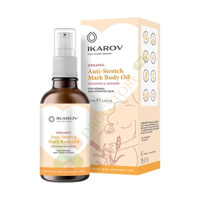 ИКАРОВ МАСЛО ПРОТИВ СТРИИ СЪС САФЛОР И ЛАВАНДУЛА ЗА НОРМАЛНА И ЧУВСТВИТЕЛНА КОЖА 100 мл / IKAROV MUM-TO-BE ANTI-STRETCH MARK BODY OIL WITH SAFFLOWER & LAVENDER FOR NORMAL AND SENSITIVE SKIN