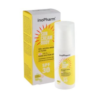 ИНОФАРМ СЪН СЛЪНЦЕЗАЩИТЕН КРЕМ ЗА ТЯЛО SPF30 100 г / INOPHARM SUN PROTECTION SUN CREAM BODY SPF 30