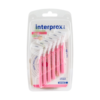 ИНТЕРДЕНТАЛНА ЧЕТКА ЗА ЗЪБИ ИНТЕРПРОКС ПЛЮС 0.7 НАНО 6 броя / DENTAID INTERPROX PLUS INTERDENTAL TOOTHBRUSH 0.7 NANO