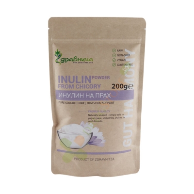 ЗДРАВНИЦА ИНУЛИН РАЗТВОРИМИ ФИБРИ ЦИКОРИЯ 200 г / ZDRAVNITZA INULIN SOLUBLE FIBRE FROM CHICORY