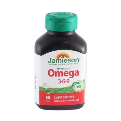 ДЖЕЙМИСЪН ОМЕГА БИОКОМПЛЕКС 3-6-9 капсули 1200 мг 80 броя / JAMIESON OMEGA 3-6-9 capsules 1200 mg. 80