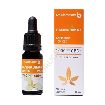 КАНАБИМАКС МЕДИУМ МАСЛО ЗА УСТА 1000 мг CBD 10 мл / DR.BIOMASTER CANNABIMAX MEDIUM MOUTH OIL