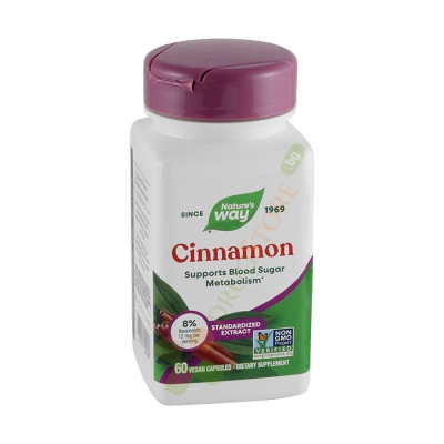 КАНЕЛА капсули 500 мг 60 броя / NATURE'S WAY CINNAMON