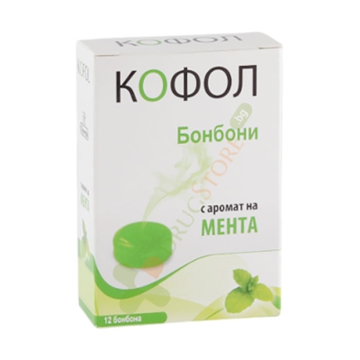 КОФОЛ БОНБОНИ ЗА ГЪРЛО С АРОМАТ НА МЕНТА 12 броя / CHARAK KOFOL THROAT CANDY MINT FLAVOR