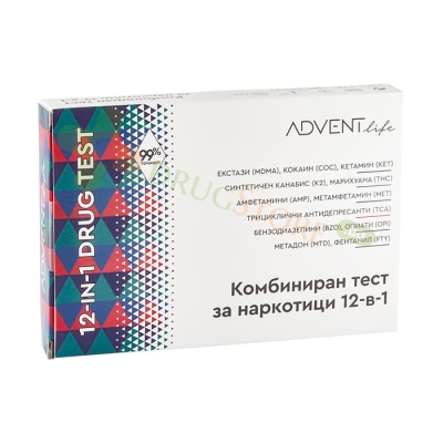 АДВЕНТ ЛАЙФ КОМБИНИРАН ТЕСТ ЗА НАРКОТИЦИ 12 в 1 / ADVENT LIFE ONE STEP MULTI-DRUG URINE TEST PANEL