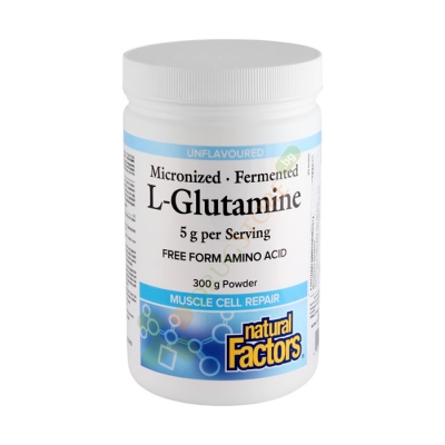 НАТУРАЛ ФАКТОРС L-ГЛУТАМИН прах 300 г / NATURAL FACTORS L - GLUTAMINE