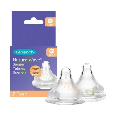 СИЛИКОНОВ БИБЕРОН SLOW SLOW ЛАНСИНОХ 2 броя / LANSINOH NATURALWAVE SLOW FLOW SILICONE TEATS