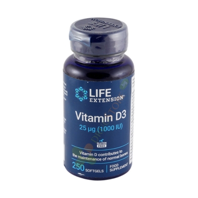 ВИТАМИН D3 капсули 1000 IU 250 броя / LIFE EXTENSION VITAMIN D3
