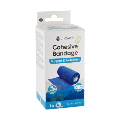 КОХЕЗИВЕН БИНТ 10 см / 4.5 м / LIVSANE COHESIVE BANDAGE 10 cm / 4.5 m