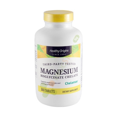МАГНЕЗИЙ (БИСГЛИЦИНАТ ХЕЛАТ) таблетки 100 мг 360 броя / HEALTHY ORIGINS MAGNESIUM BISGLYCINATE CHELATE 