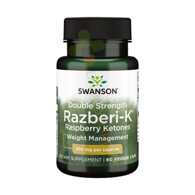 СУОНСЪН МАЛИНОВИ КЕТОНИ RAZBERI-K С ДВОЙНА СИЛА капсули 200 мг 60 броя / SWANSON DOUBLE STRENGTH RAZBERI-K RASPBERRY KETONES