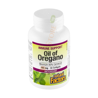 НАТУРАЛ ФАКТОРС МАСЛО ОТ РИГАН капсули 180 мг 30 броя / NATURAL FACTORS OIL OREGANO