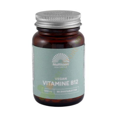 МАТИСЪН ВИТАМИН B12 (МЕТИЛКОБАЛАМИН) таблетки за смучене 1000 мкг 60 броя / MATTISSON HEALTHSTYLE VITAMIN B12 (METHYLCOBALAMIN)