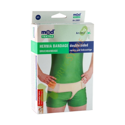 МЕДТЕКСТИЛ КОЛАН ЗА ЛЯВА И ДЯСНА ХЕРНИЯ 5001 размер M/L / MEDTEXTILE HERNIA BANDAGE DOUBLE - SIDED size M/L