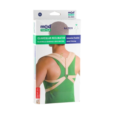 МЕДТЕКСТИЛ КОРЕКТОР ЗА КЛЮЧИЦА С ПОДСИЛЕНА ФИКСАЦИЯ 2024 РАЗМЕР XXL / MEDTEXTILE CLAVICULAR RECLINATOR WITH INTENSIVE FIXATION SIZE XXL
