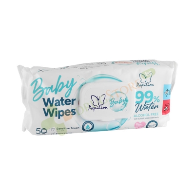 МОКРИ КЪРПИ ПАПИЛИОН БЕБЕ с 99% вода 50 броя / PAPILION WET WIPES BABY