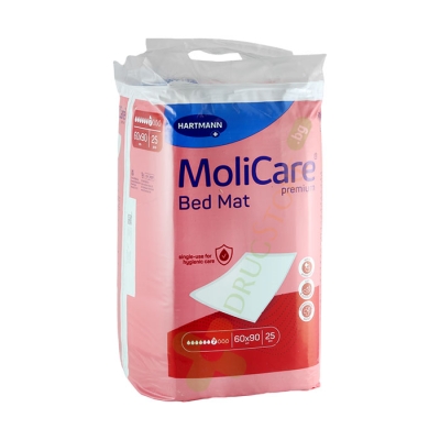 МОЛИКЕЪР ЧАРШАФИ 60 см х 90 см 25 броя / MOLI CARE PREMIUM BED MAT