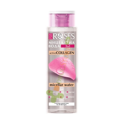 МИЦЕЛАРНА ВОДА 3 В 1 ACTIVE COLLAGEN 400 мл / NATURE OF AGIVA ROSES ACTIVE COLLAGEN MICELLAR WATER 3 IN 1