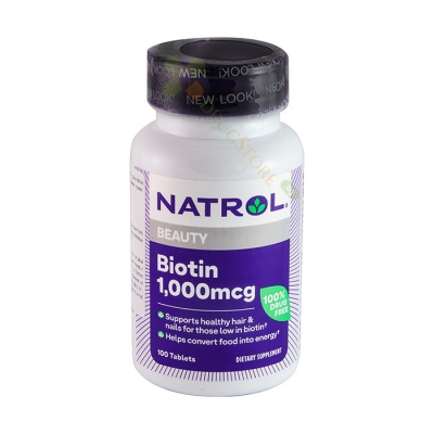 НАТРОЛ БИОТИН таблетки 1000 мкг 100 броя / NATROL BIOTIN