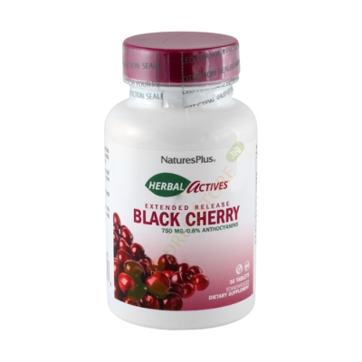 НЕЙЧЪРС ПЛЮС HERBAL ACTIVES ВИШНА таблетки 750 мг 30 броя / NATURE'S PLUS HERBAL ACTIVES BLACK CHERRY