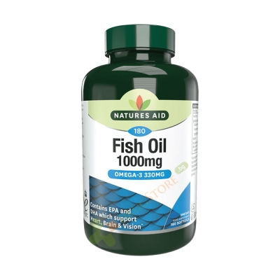 РИБЕНО МАСЛО капсули 1000 мг 180 броя / NATURES AID FISH OIL