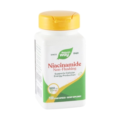 НИАЦИНАМИД (НЕПРЕДИЗВИКВАЩ ЗАЧЕРВЯВАНЕ) капсули 500 мг 100 броя / NATURE'S WAY NIACINAMIDE